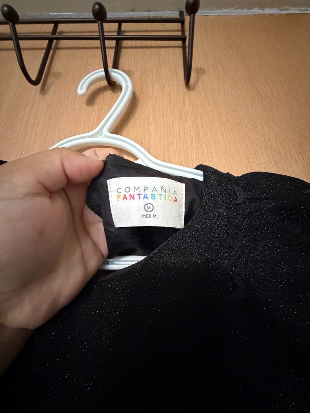 Black Mini Dress with Ruffle Detail - Picture 2 of 2